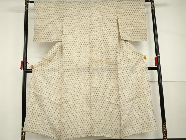 平和屋着物＊夏物　沖縄県無形文化財指定 本場八重山上布　十字に丸絣　麻　逸品　AABI8145cs