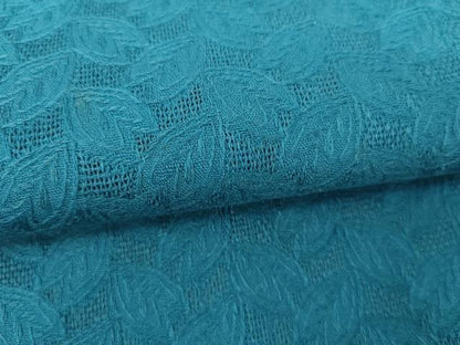 平和屋着物＊夏物　色無地　葉尽くし　縹色　綿　逸品　AABI8150cs