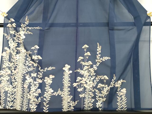 平和屋着物＊夏物　訪問着　絽　駒刺繍　枝花文　金彩　ますいわ屋扱い　正絹　逸品　AABI8151cs