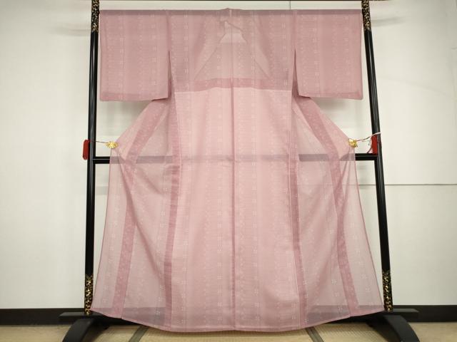 平和屋着物＊夏物　小紋　紗　花間道　洗える着物　AABI8155cs