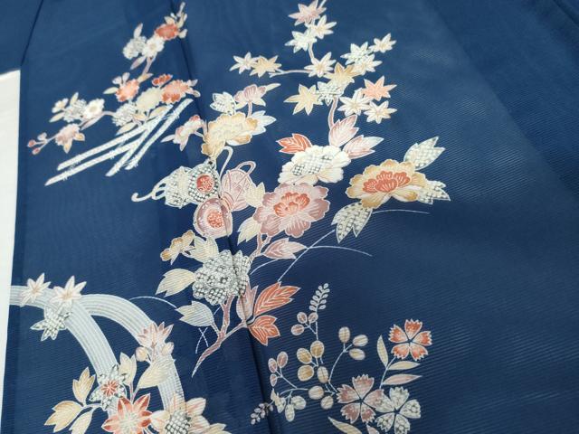平和屋着物＊夏物　訪問着　絽　流水花鼓文　洗える着物　AABI8156cs