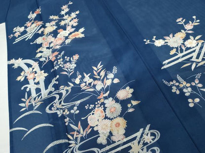 平和屋着物＊夏物　訪問着　絽　流水花鼓文　洗える着物　AABI8156cs