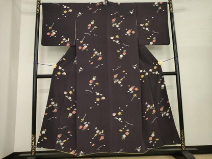 平和屋着物●上質な小紋　吹き寄せ文　正絹　逸品　AABI8162ck