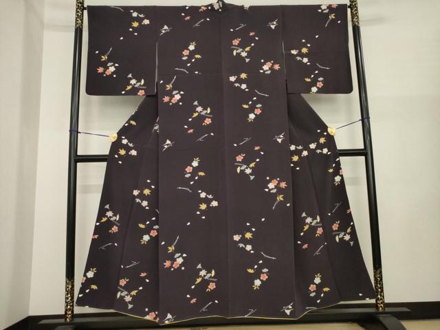 平和屋着物●上質な小紋　吹き寄せ文　正絹　逸品　AABI8162ck