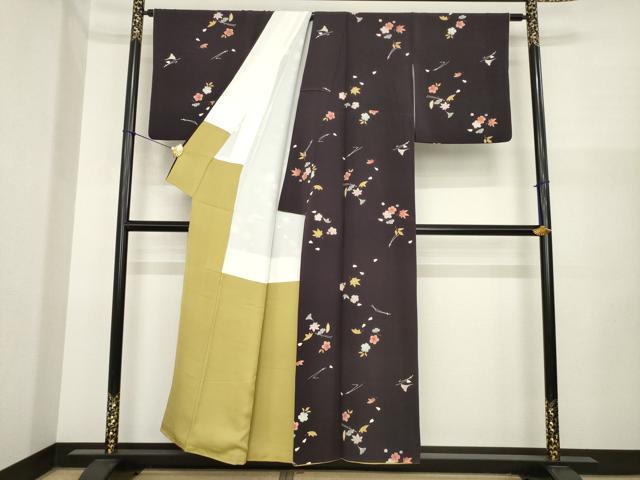 平和屋着物●上質な小紋　吹き寄せ文　正絹　逸品　AABI8162ck