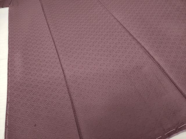 平和屋着物●上質な色無地　蜀江花地紋　紫鳶色　正絹　逸品　AABI8165ck
