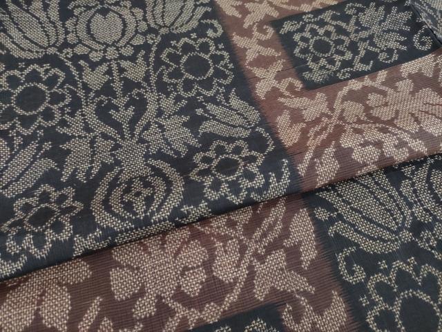 平和屋着物●本場大島紬　一元7マルキ　飾花文　正絹　逸品　AABI8166ck