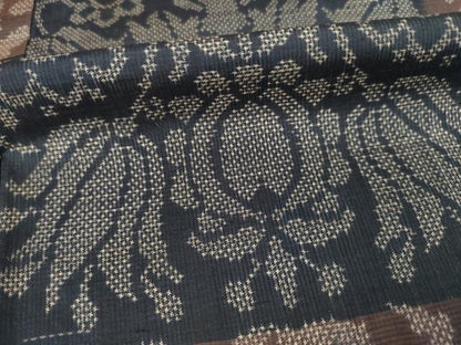 平和屋着物●本場大島紬　一元7マルキ　飾花文　正絹　逸品　AABI8166ck