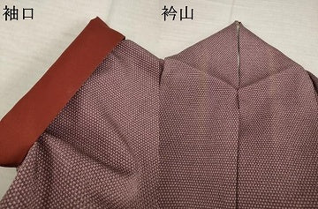 平和屋着物●お召　変わり格子　正絹　逸品　AABI8167ck