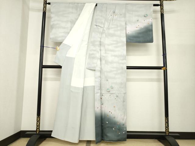 平和屋着物●訪問着　雫　桜　暈し染め　金彩　正絹　逸品　AABI8168ck