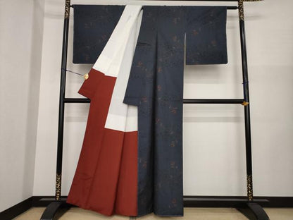 平和屋着物●本場大島紬　カタス9マルキ　花蔦草文　正絹　逸品　AABI8169ck