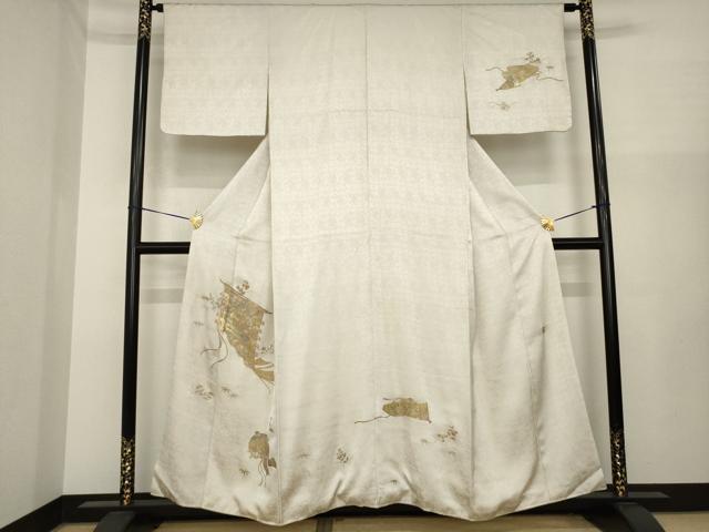 平和屋着物●訪問着　作家物　几帳花文　金彩　正絹　逸品　AABI8179ck