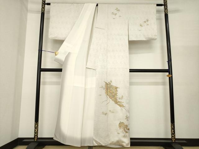 平和屋着物●訪問着　作家物　几帳花文　金彩　正絹　逸品　AABI8179ck