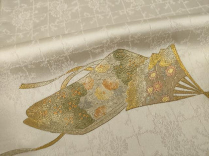 平和屋着物●訪問着　作家物　几帳花文　金彩　正絹　逸品　AABI8179ck