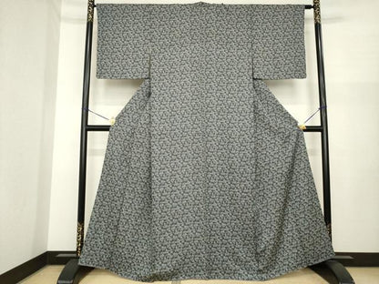 平和屋着物●江戸小紋　菊尽くし　黒地　正絹　逸品　AABI8180ck
