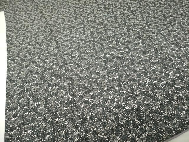 平和屋着物●江戸小紋　菊尽くし　黒地　正絹　逸品　AABI8180ck