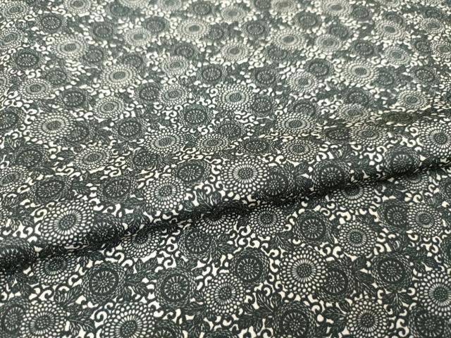 平和屋着物●江戸小紋　菊尽くし　黒地　正絹　逸品　AABI8180ck