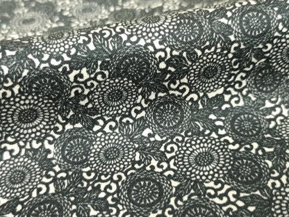 平和屋着物●江戸小紋　菊尽くし　黒地　正絹　逸品　AABI8180ck