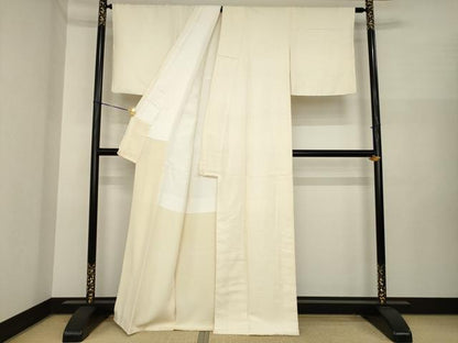 平和屋着物●ひげ紬　肌色　正絹　逸品　AABI8182ck