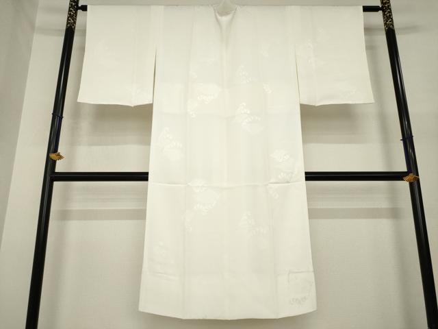 平和屋着物●長襦袢　袷　立波地紋　白色　正絹　逸品　AABI8188ck