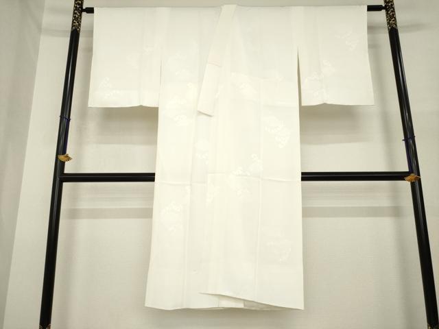 平和屋着物●長襦袢　袷　立波地紋　白色　正絹　逸品　AABI8188ck