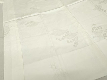 平和屋着物●長襦袢　袷　立波地紋　白色　正絹　逸品　AABI8188ck