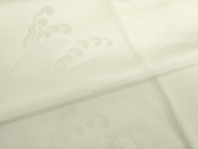 平和屋着物●長襦袢　袷　立波地紋　白色　正絹　逸品　AABI8188ck
