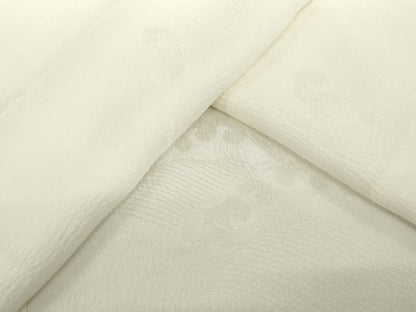 平和屋着物●長襦袢　袷　立波地紋　白色　正絹　逸品　AABI8188ck