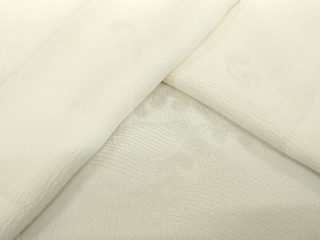 平和屋着物●長襦袢　袷　立波地紋　白色　正絹　逸品　AABI8188ck