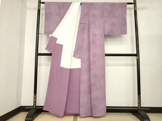 平和屋着物●日本工芸会正会員　中儀延　加賀小紋　江戸小紋　割付き文　正絹　逸品　AABI8192ck