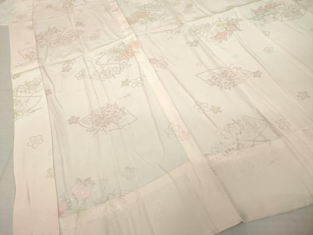 平和屋着物●振袖用長襦袢　無双仕立て　地紙花地紋　暈し染め　正絹　逸品　AABI8193ck
