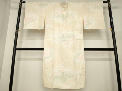 平和屋着物●長襦袢　袷　鏡裏花地紋　暈し染め　正絹　逸品　AABI8194ck