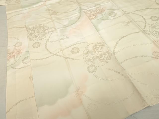 平和屋着物●長襦袢　袷　鏡裏花地紋　暈し染め　正絹　逸品　AABI8194ck