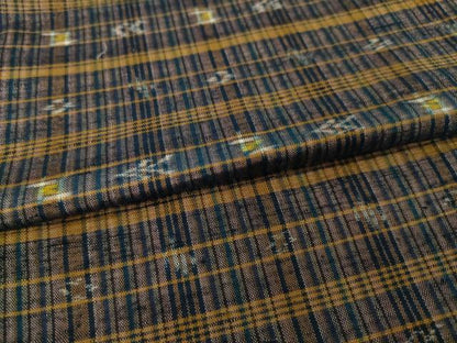 平和屋着物●上質な紬　格子　正絹　逸品　AABI8196ck