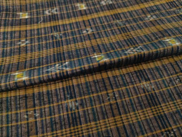 平和屋着物●上質な紬　格子　正絹　逸品　AABI8196ck