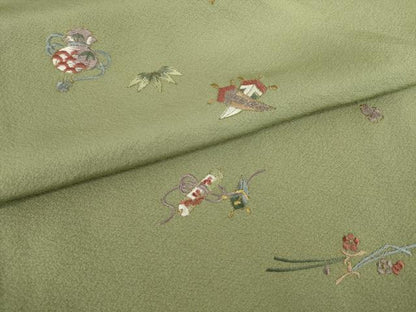 平和屋着物●訪問着　総刺繍　宝尽くし　金糸　正絹　逸品　AABI8205ck