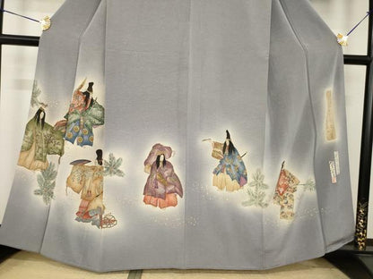 平和屋着物●友禅師・京の名工・伝統工芸士・樽本伊勢蔵 　訪問着　能　暈し染め　金彩　正絹　逸品　AABI8207ck