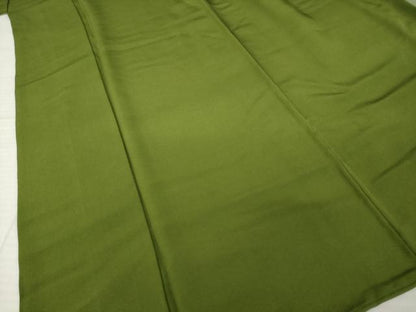 平和屋着物●上質な色無地　片身替わり　利休茶色×海松色　正絹　逸品　AABI8209ck