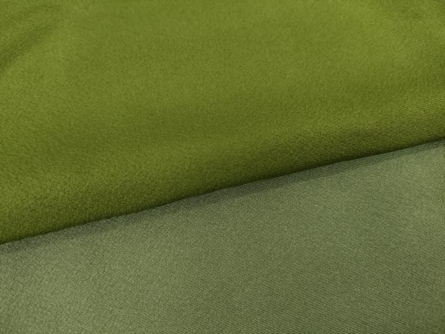 平和屋着物●上質な色無地　片身替わり　利休茶色×海松色　正絹　逸品　AABI8209ck