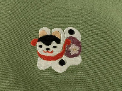 平和屋着物●上質な色無地　片身替わり　利休茶色×海松色　正絹　逸品　AABI8209ck