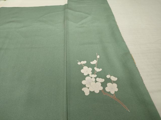 平和屋着物●訪問着　駒刺繍　地紙花文　暈し染め　金彩　正絹　逸品　AABI8215ck