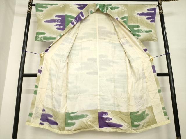 平和屋着物●アンティーク　大正ロマン　長襦袢　袷　エ霞花文　正絹　逸品　AABI8218ck