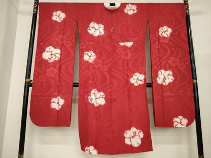平和屋着物●振袖用長襦袢　無双仕立て　絞り　流水花文　正絹　逸品　AABI8221ck