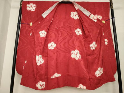 平和屋着物●振袖用長襦袢　無双仕立て　絞り　流水花文　正絹　逸品　AABI8221ck
