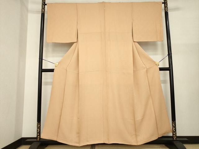 平和屋着物●上質な色無地　伽羅色　正絹　逸品　AABI8223ck