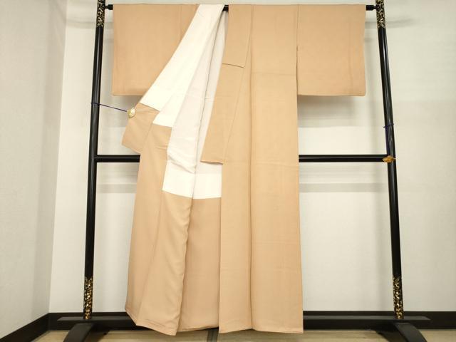 平和屋着物●上質な色無地　伽羅色　正絹　逸品　AABI8223ck