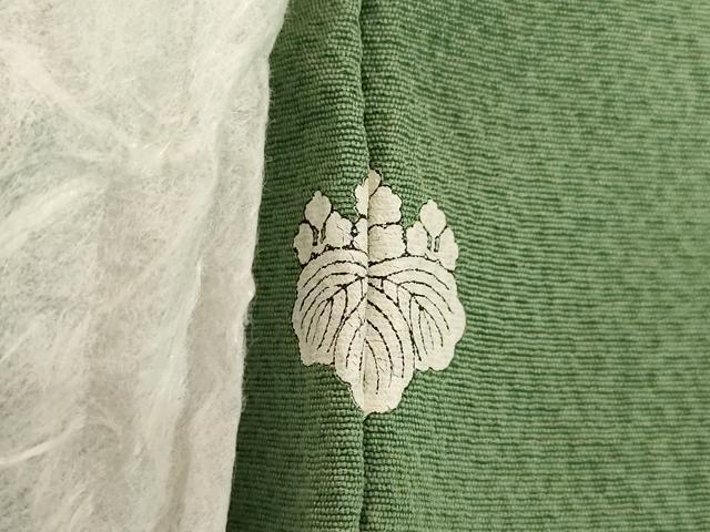 平和屋着物●上質な色無地　鬱金染　老竹色　ロング丈　正絹　逸品　未使用　AABI8226ck