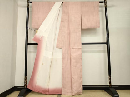 平和屋着物●上質な紬　よろけ縞　大丸扱い　正絹　逸品　AABI8227ck