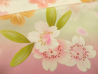 平和屋着物●豪華振袖　駒刺繍　舞桜　暈し染め　正絹　逸品　AABI8229ck