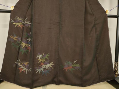 平和屋着物●訪問着　紗　草花文　金彩　金通し地　正絹　逸品　AABI8230ck